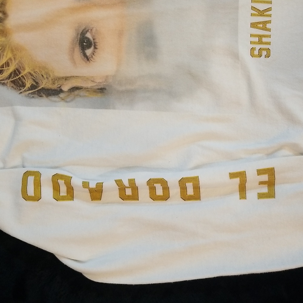 Womans Shakira "El Dorado" Long Sleeve White Shirt Size Small - Picture 3 of 6